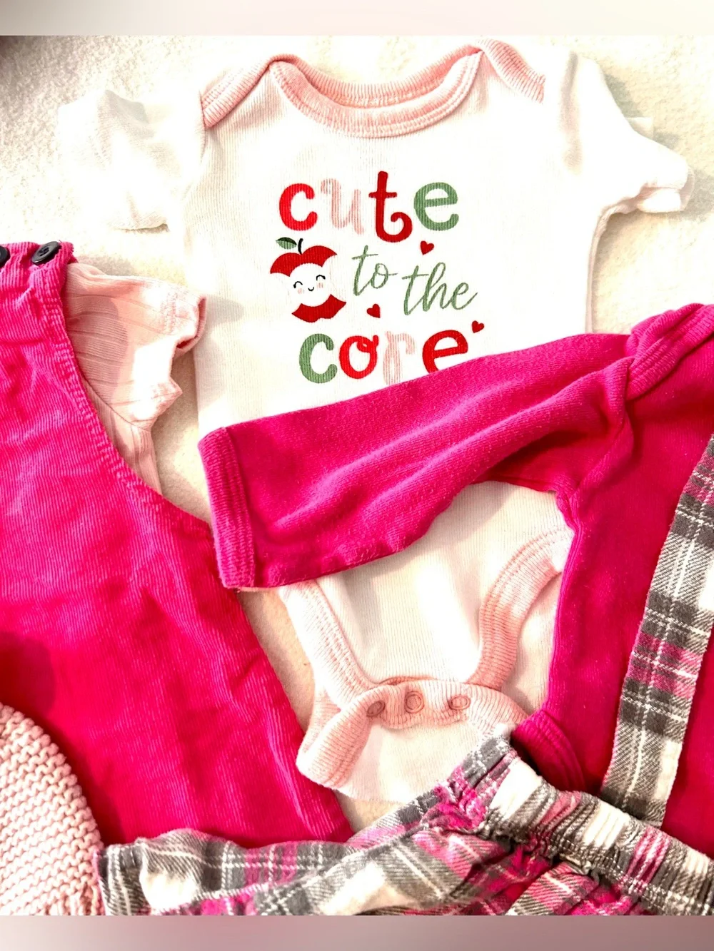 Baby Girls Pink Bundle - Dresses & Knit Hat 0-3 Months